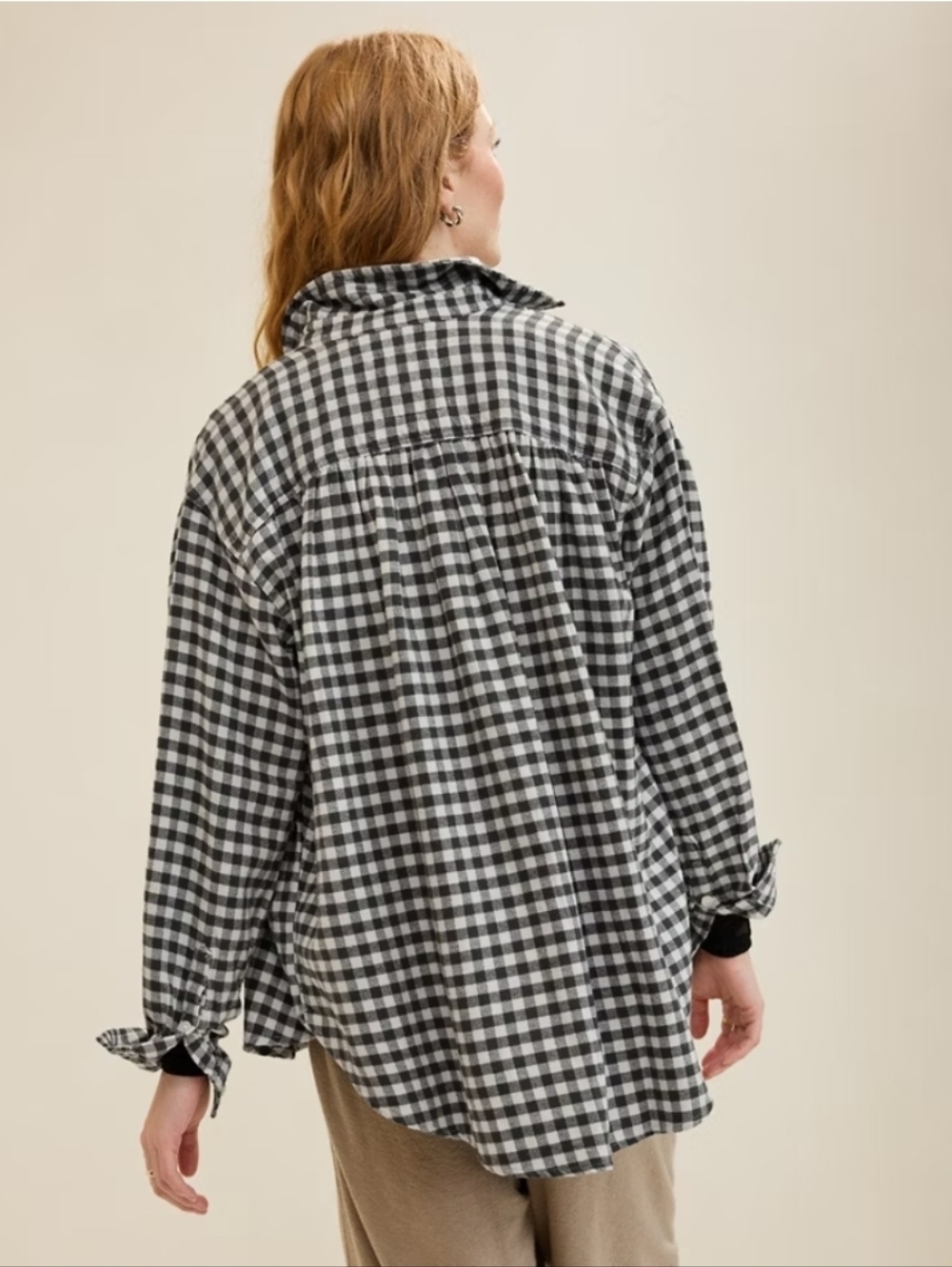 ❤️ NWT! AERIE ANYTIME FAVE OVERSIZED GINGHAM FLANNEL BUTTON DOWN SHIRT / TOP, SM - Picture 3 of 14